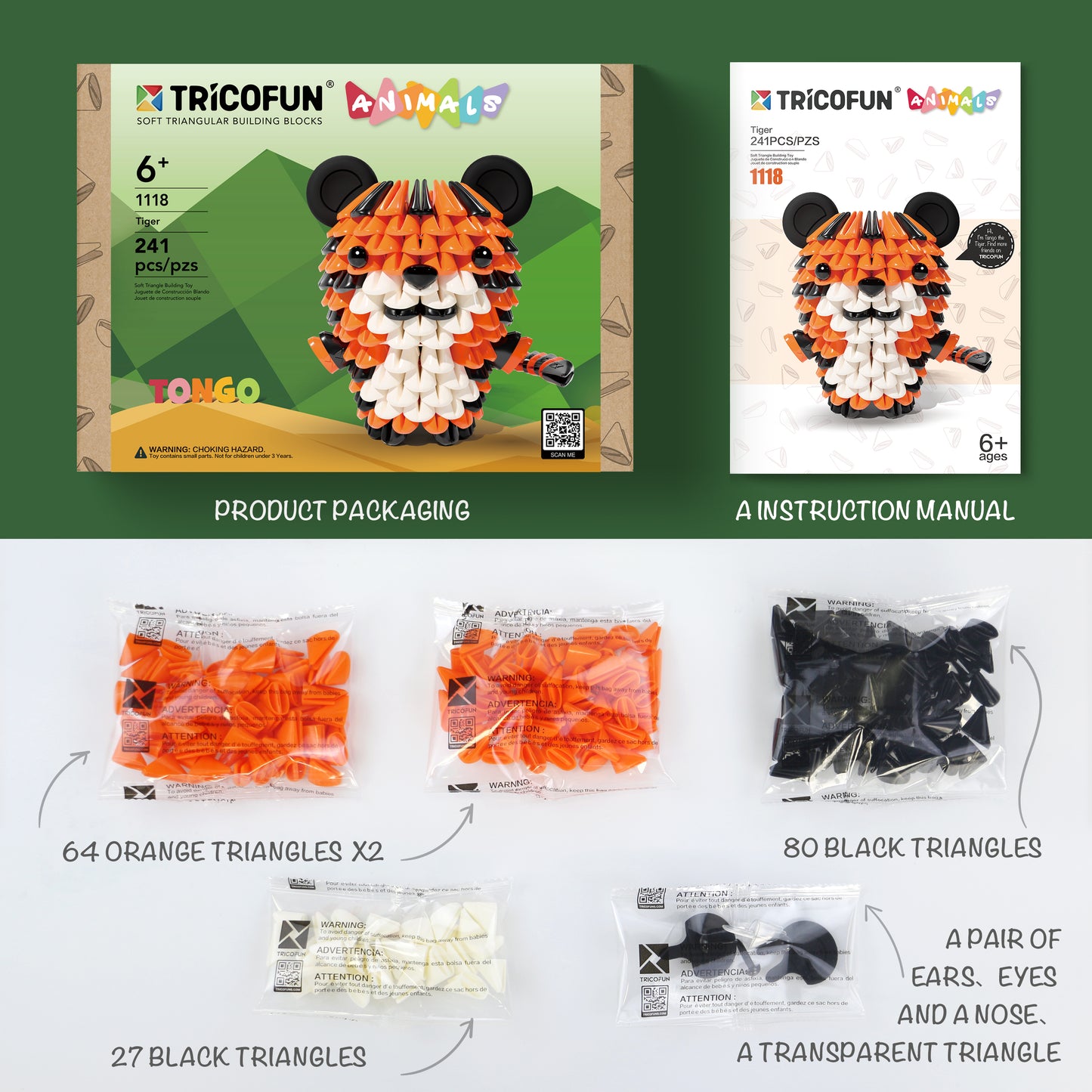 TRICOFUN™ Animals tongo the tiger building kit -1118