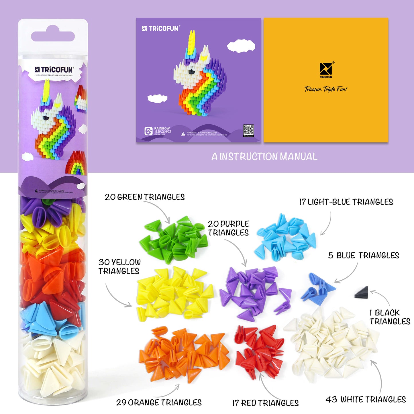 TRICOFUN™ Tube the unicorn building kit -1009