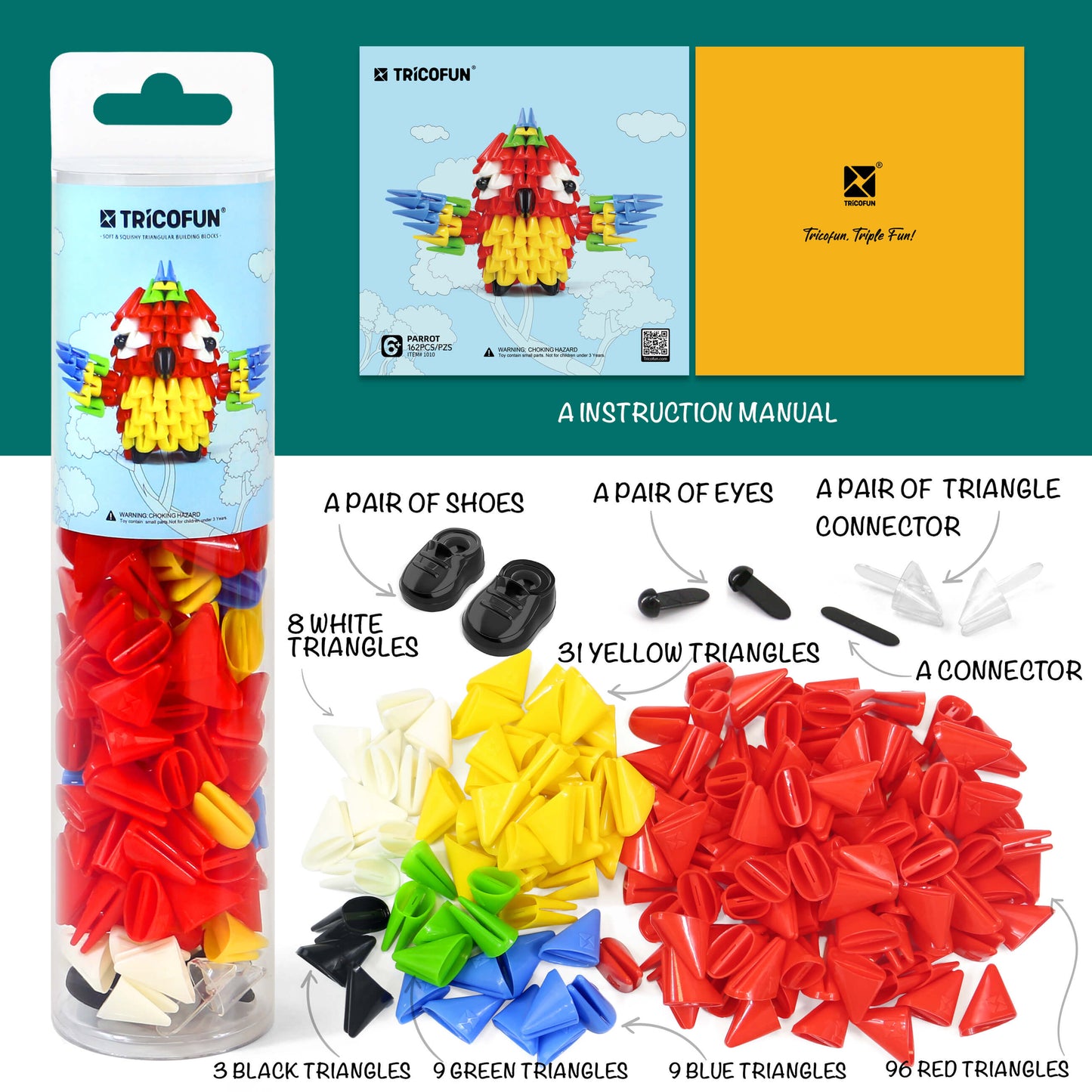 TRICOFUN™ Animals the mini parrot building kit -1010