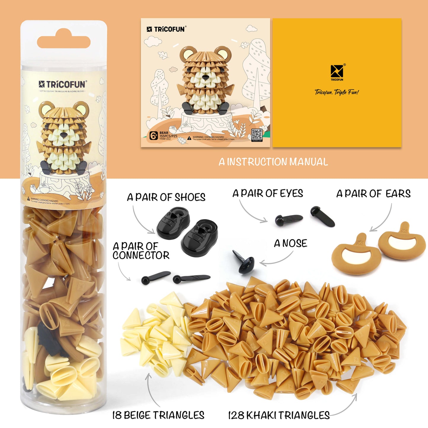 TRICOFUN™ Animals the mini bear building kit -1012-New Arrival Pre - sale