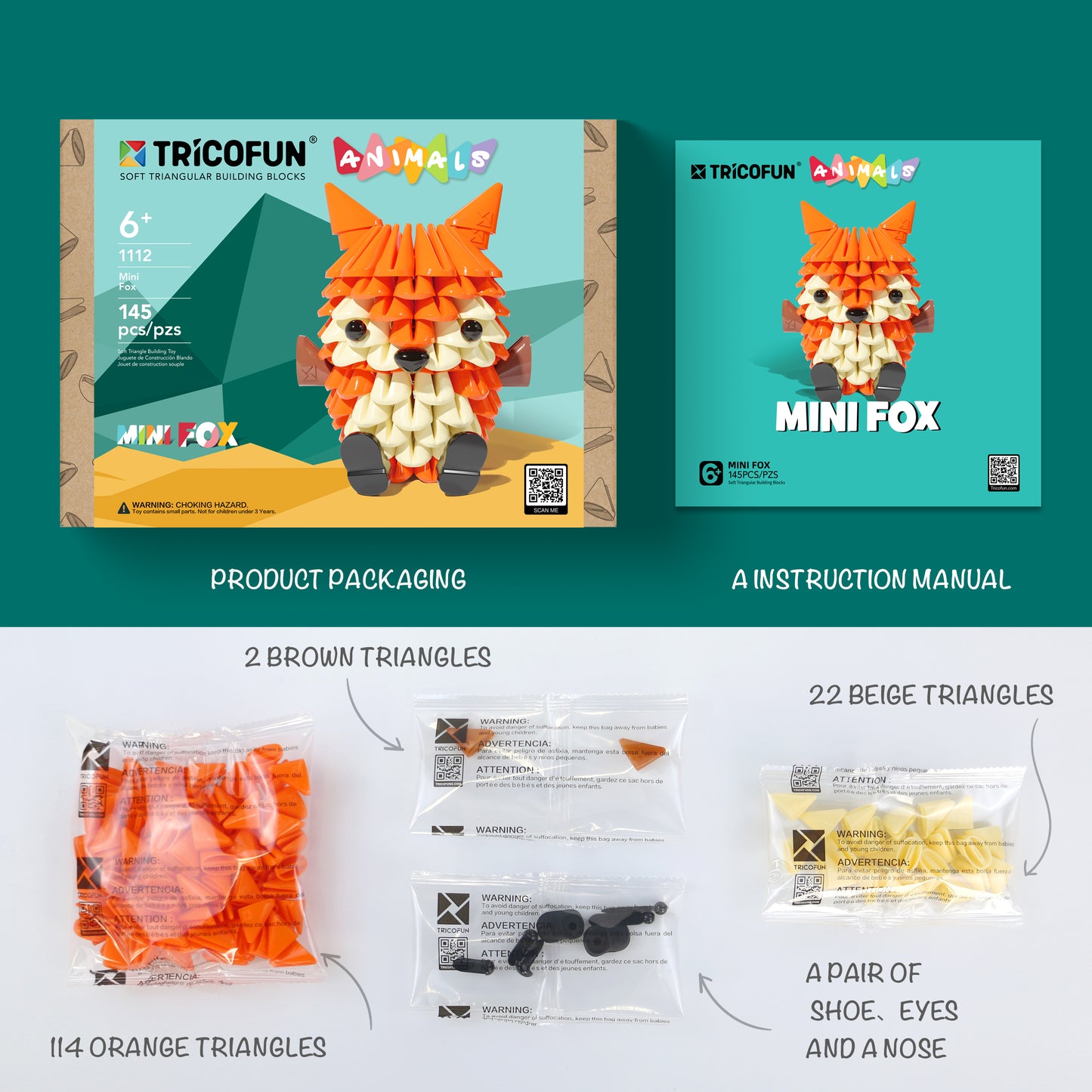 TRICOFUN™ Animals the mini fox building kit -1112