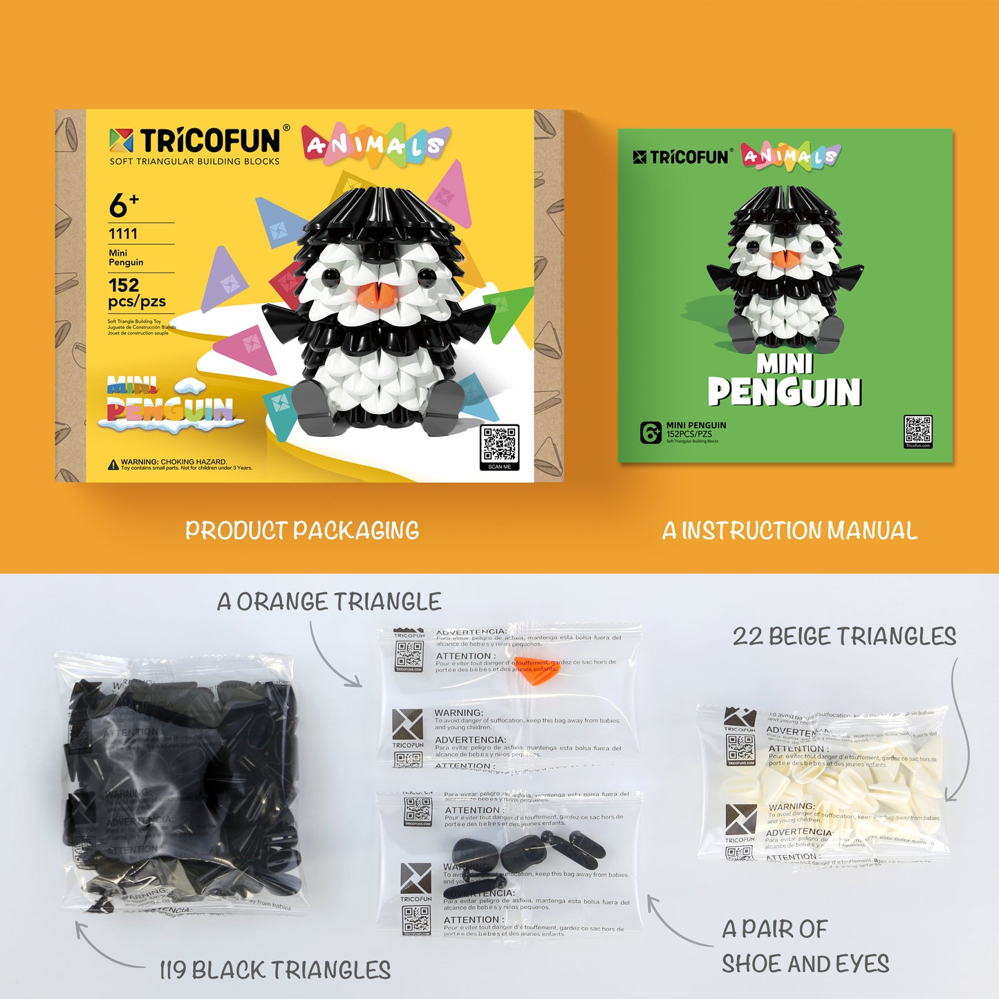 TRICOFUN™ Animals the mini penguin building kit -1111
