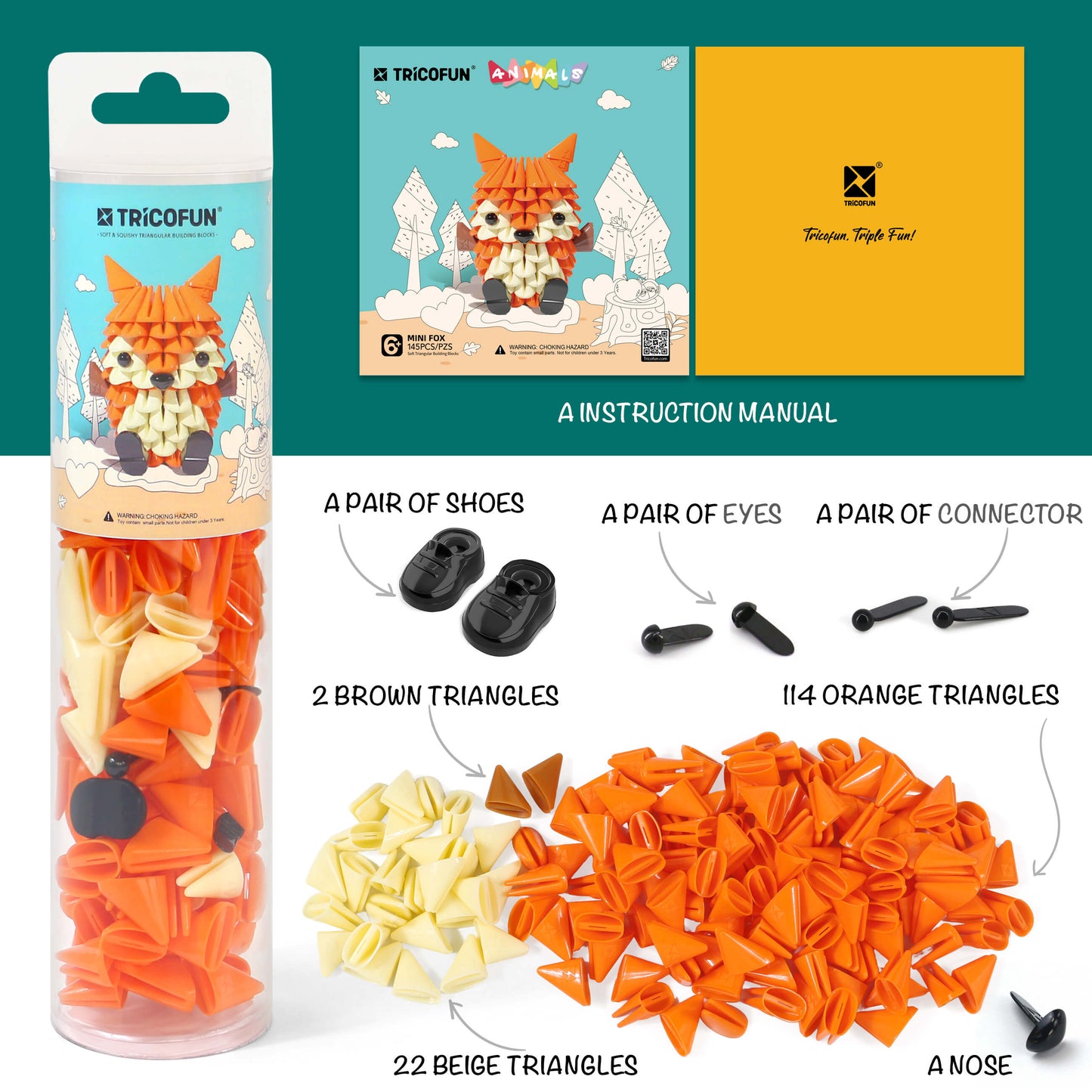TRICOFUN™ Animals the mini fox building kit -1016