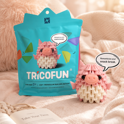 Tricofun® Peaches Pink Pig Soft Triangle Building Kit — Pre-order