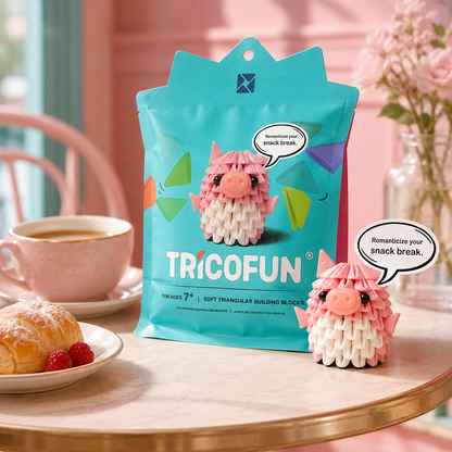 Tricofun® Peaches Pink Pig Soft Triangle Building Kit — Pre-order