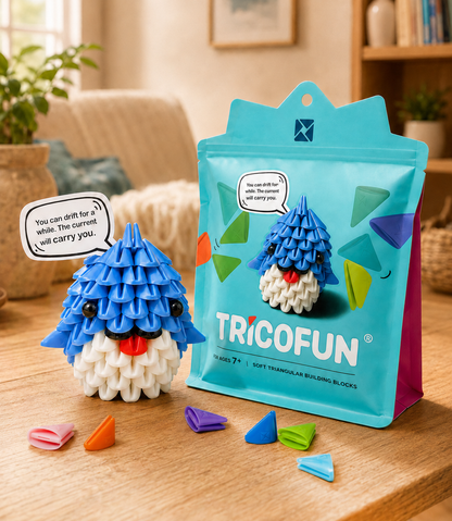 Tricofun® Drift Blue Whale Soft Triangle Building Kit — Pre-order