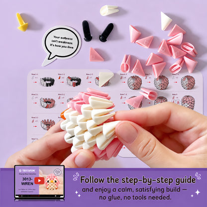 Tricofun® Wren Pink Bird Soft Building Kit