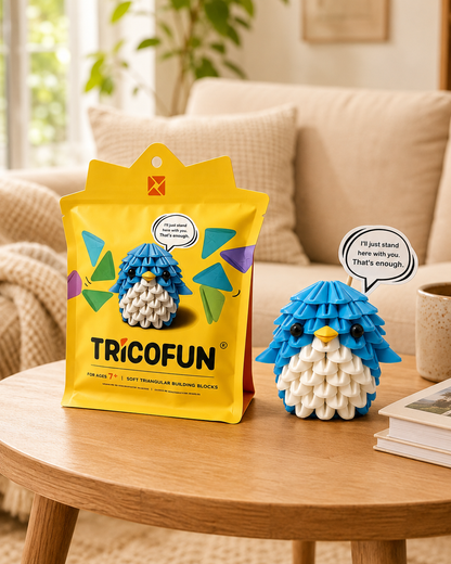 Tricofun® Pip the Blue Penguin Soft Triangle Building Kit — Pre-order