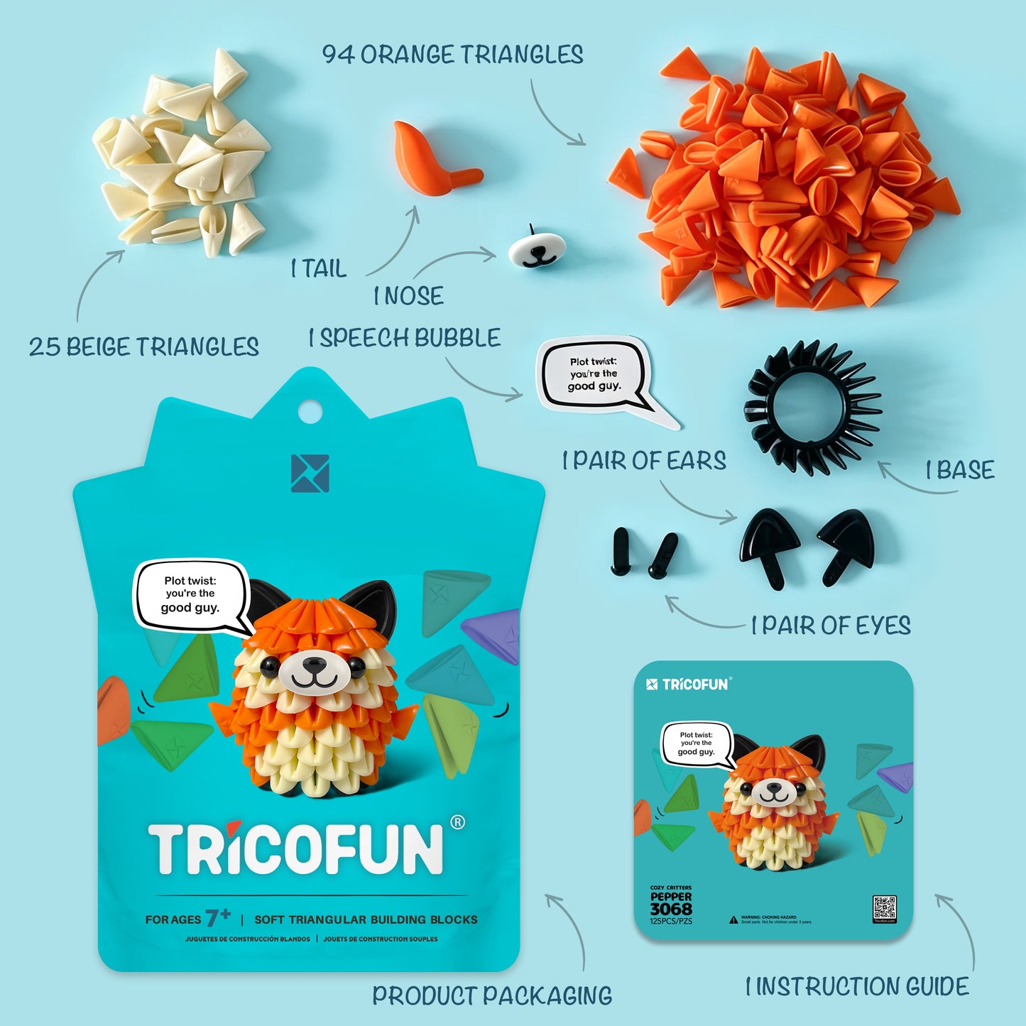 Tricofun® Pepper Fox Soft Triangle Companion Kit — Pre-order