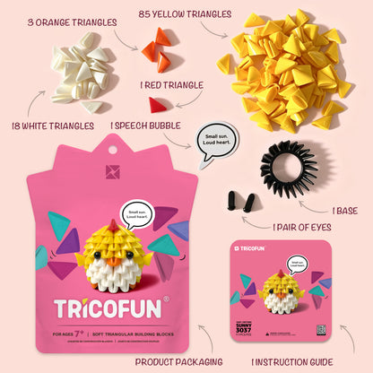 Tricofun® Sunny Yellow Chick Soft Triangle Building Kit — Pre-order