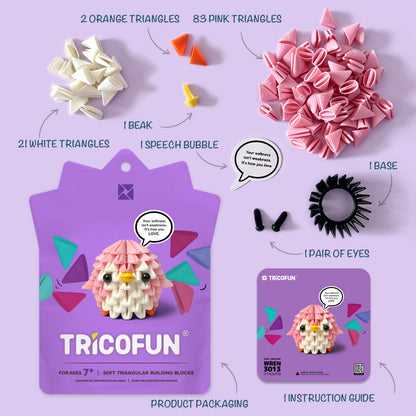 Tricofun® Wren the Pink Bird Soft Triangle Building Kit — Pre-order