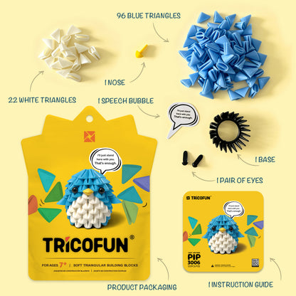Tricofun® Pip the Blue Penguin Soft Triangle Building Kit — Pre-order