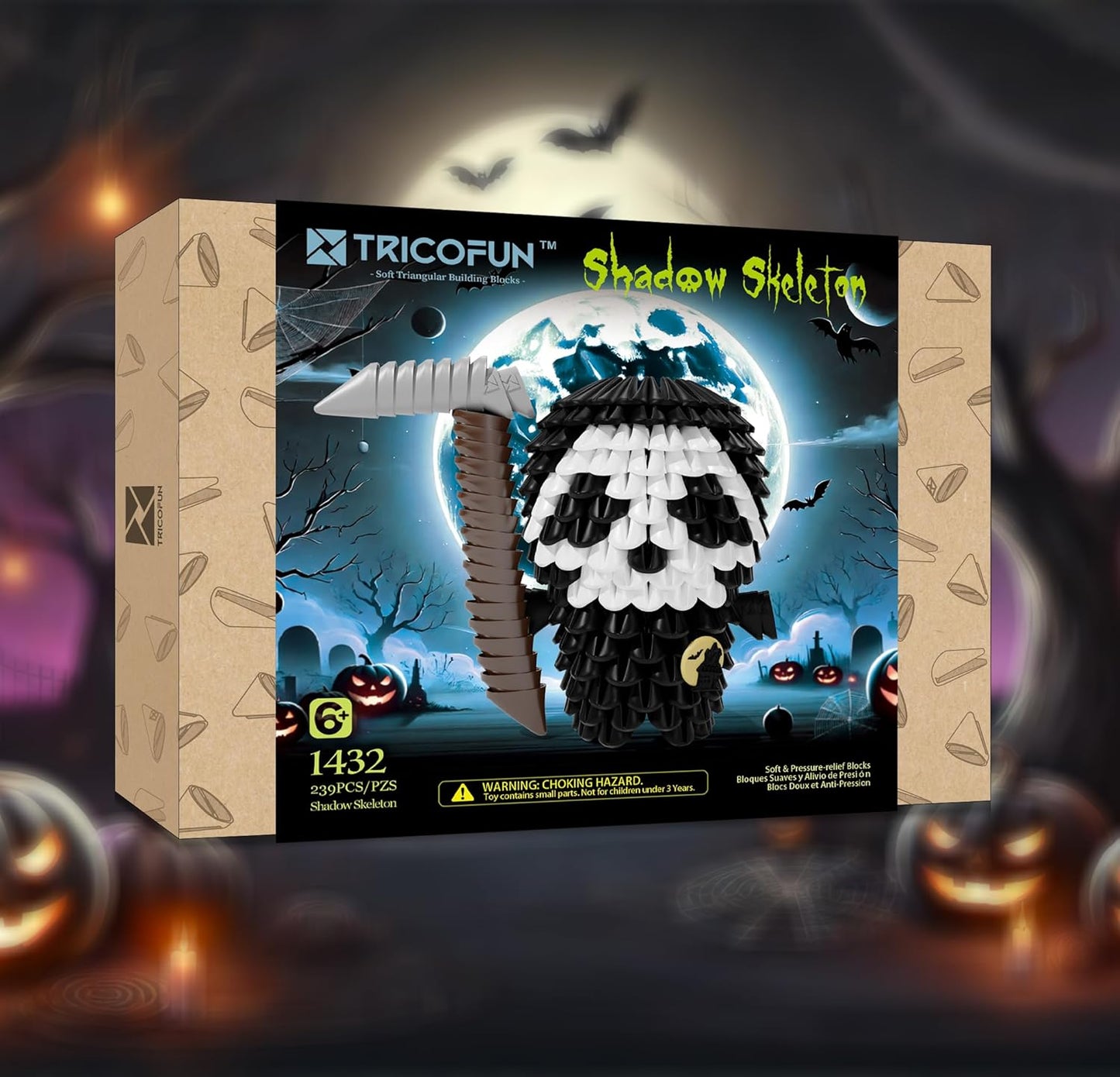 TRICOFUN™ Halloween Soft Building Blocks Shadow Skeleton-1432