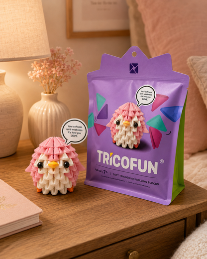 Tricofun® Wren the Pink Bird Soft Triangle Building Kit — Pre-order