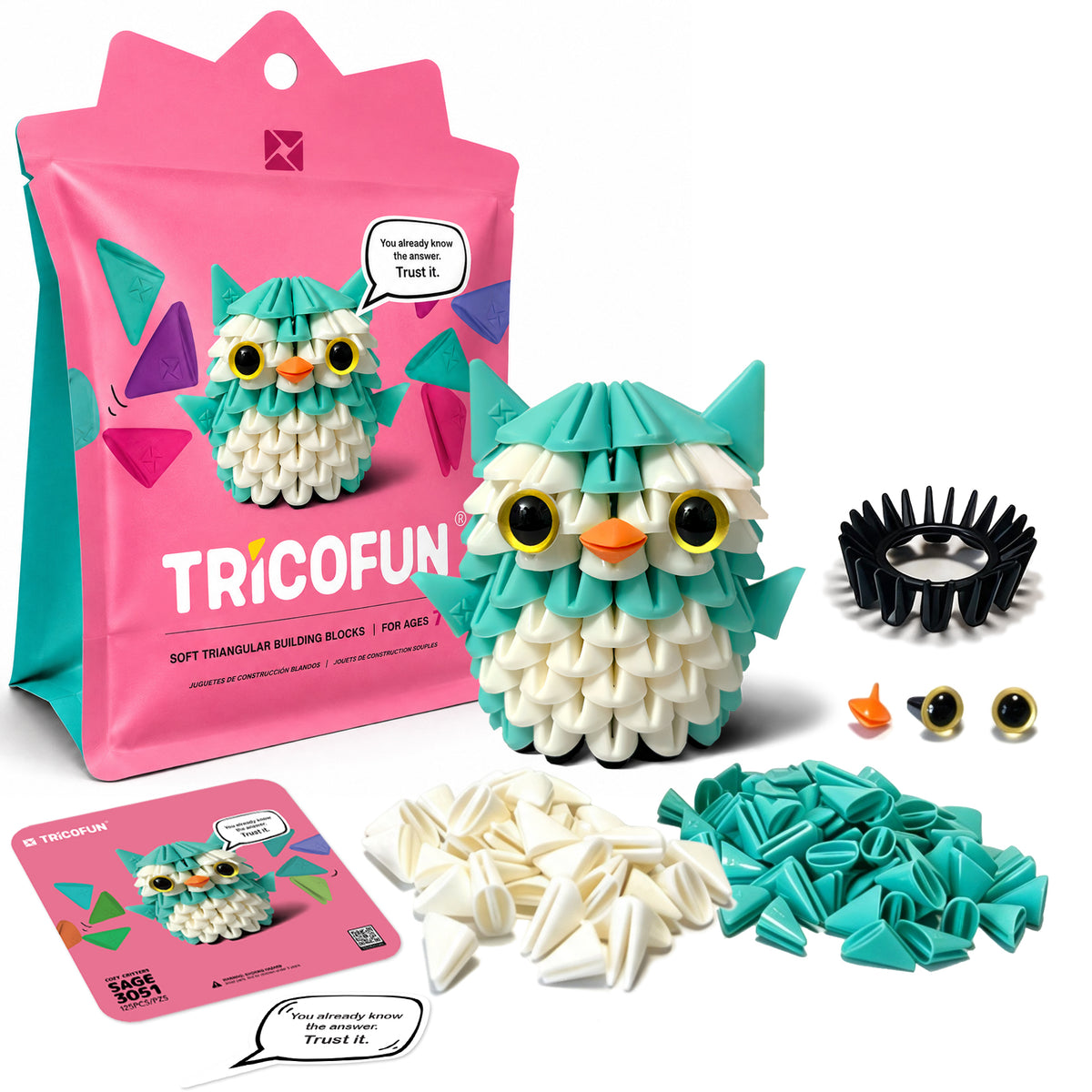 Tricofun® Sage Owl Soft Building Kit