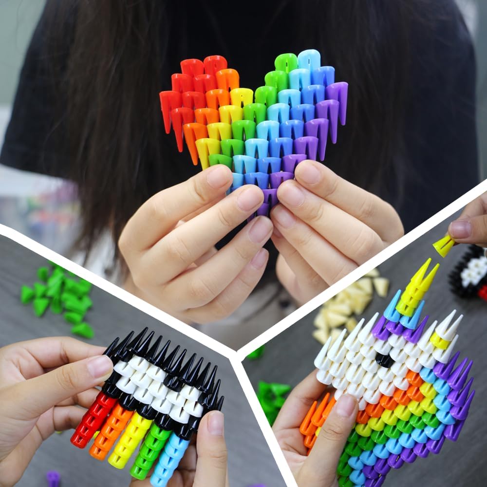 500 Pieces Soft Building Blocks Kids Rainbow Mix STEM Toys Educational Building Toys Monochrome Sets Interlocking Solid Plastic for Preschool Kids Boys and Girls Aged 6+ (MIX01)